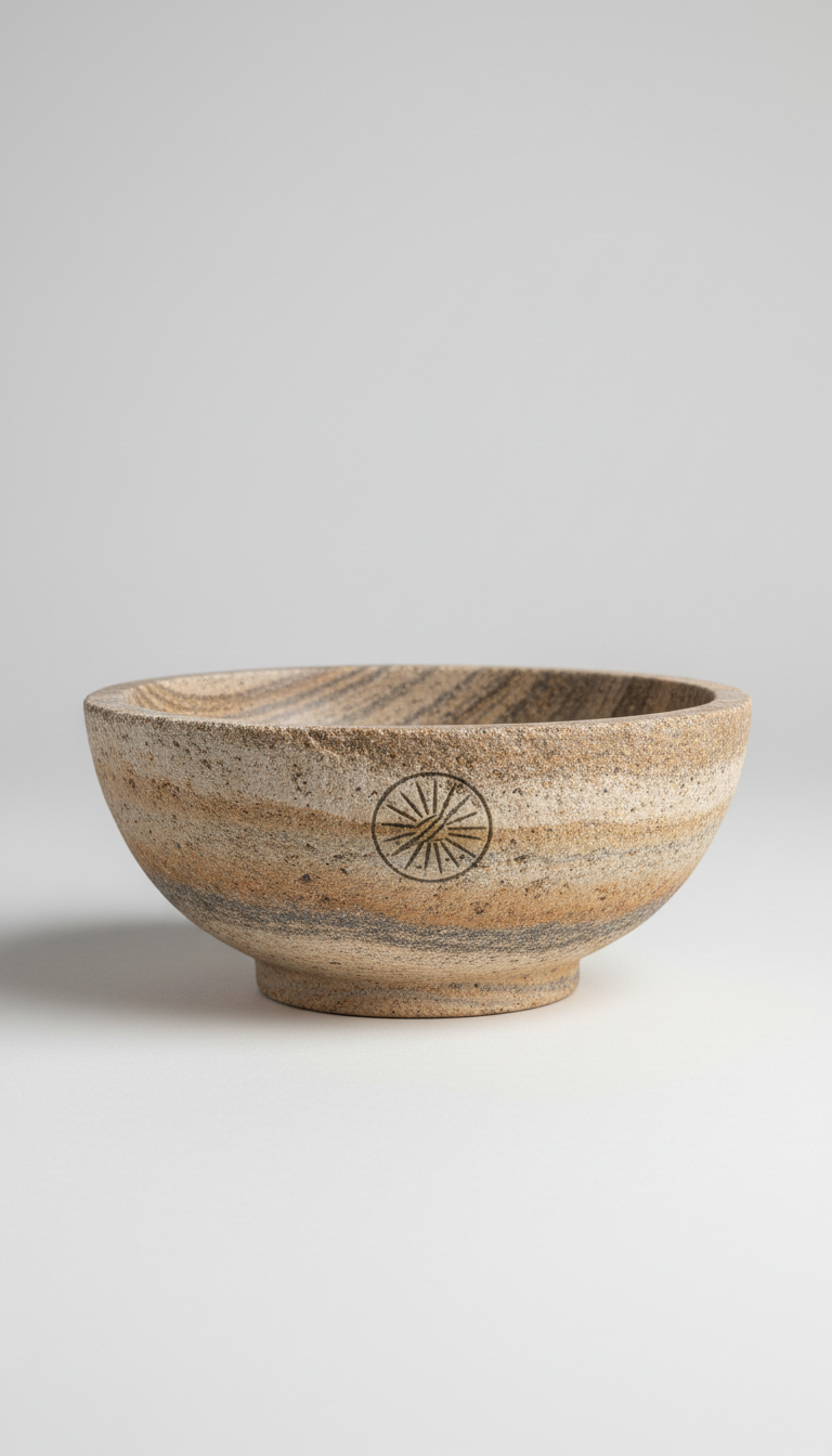 Sandstone Serving Bowl Wide Rim