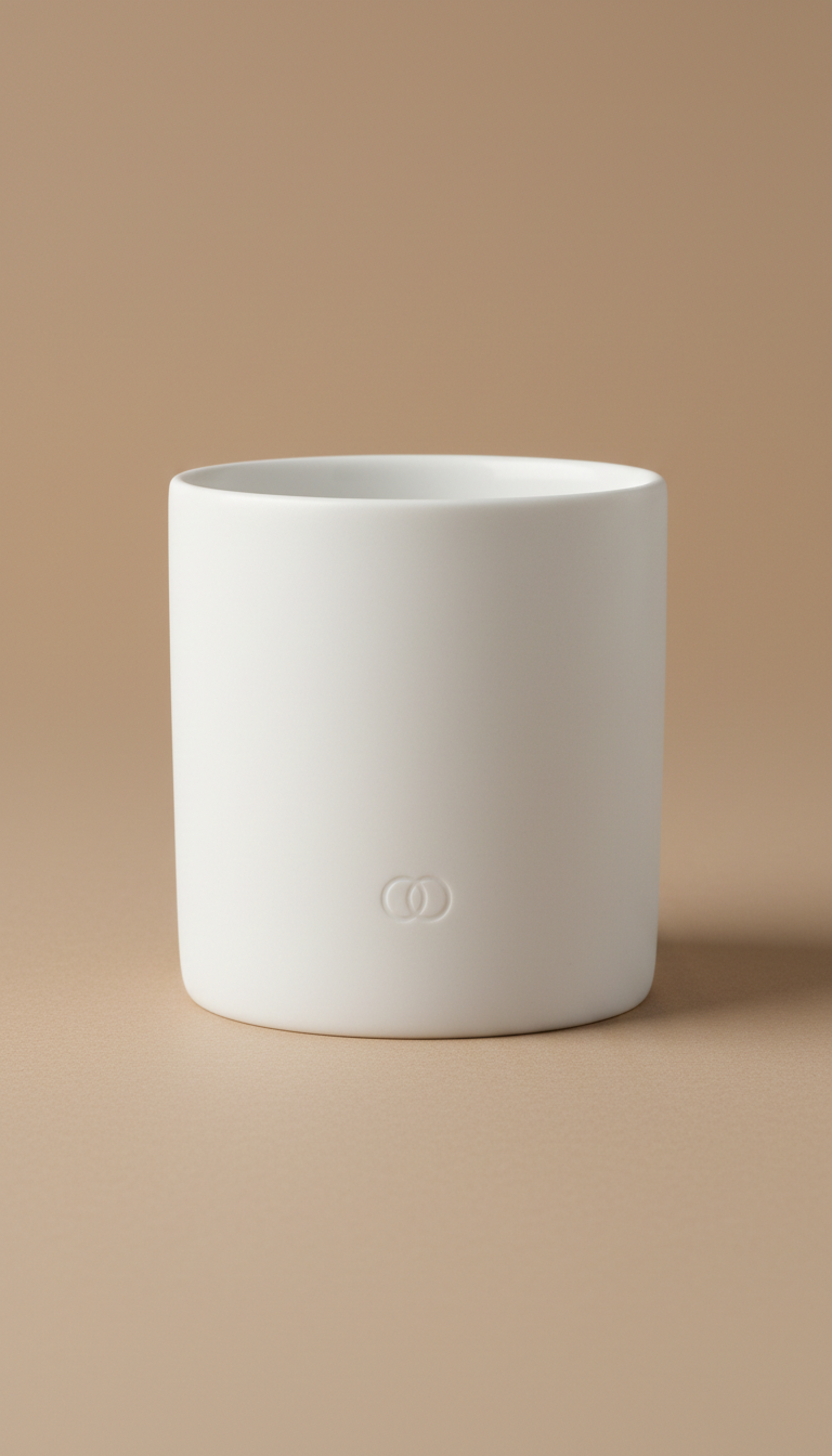 Porcelain White Mug Hand-Thrown